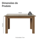 Mesa de Jantar Retangular Tampo de Vidro Rustic/Crema 5231 Madesa