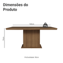 Mesa de Jantar Retangular Tampo com Moldura Rustic 5275 Madesa