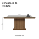 Mesa de Jantar Retangular Tampo com Moldura e Vidro Sobreposto Rustic 5275 Madesa