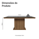 Mesa de Jantar Retangular Tampo com Moldura e Vidro Sobreposto Rustic/Preto 5275 Madesa