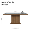 Mesa de Jantar Retangular Tampo com Moldura e Vidro Sobreposto Rustic/Cinza 5275 Madesa