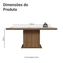 Mesa de Jantar Retangular Tampo com Moldura e Vidro Sobreposto Rustic/Branco 5275 Madesa