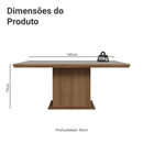 Mesa de Jantar Retangular Tampo com Moldura Rustic/Crema 5275 Madesa