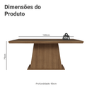 Mesa de Jantar Retangular Tampo com Moldura Rustic 5364 Madesa