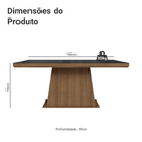 Mesa de Jantar Retangular Tampo com Moldura e Vidro Sobreposto Rustic/Preto 5364 Madesa
