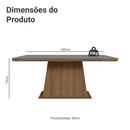 Mesa de Jantar Retangular Tampo com Moldura Rustic/Cinza 5364 Madesa
