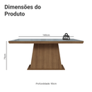 Mesa de Jantar Retangular Tampo com Moldura e Vidro Sobreposto Rustic/Cinza 5364 Madesa