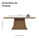 Mesa de Jantar Retangular Tampo com Moldura Rustic/Branco 5364 Madesa
