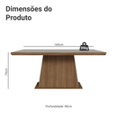 Mesa de Jantar Retangular Tampo com Moldura Rustic/Crema 5364 Madesa