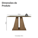 Mesa de Jantar Retangular Tampo de Vidro Rustic/Crema 5383 Madesa