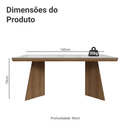 Mesa de Jantar Retangular Tampo com Moldura e Vidro Sobreposto Rustic/Branco 5389 Madesa