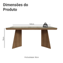 Mesa de Jantar Retangular Tampo com Moldura e Vidro Sobreposto Rustic/Crema 5389 Madesa