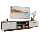 Rack Suspenso para TV até 80 Polegadas 218 cm 2 Portas Rustic/Branco Agata Madesa