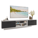 Rack Suspenso para TV até 80 Polegadas 218 cm 2 Portas Branco/Preto Agata Madesa