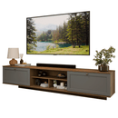 Rack Suspenso para TV até 80 Polegadas 218 cm 2 Portas Rustic/Cinza Vik Madesa