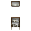 Kit Cozinha com Armário Aéreo e Balcão 60 cm Rustic/Preto Lille Madesa