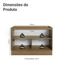 Balcão Gabinete de Pia 120 cm 2 Portas (Sem Tampo) Rustic/Preto Lux Madesa