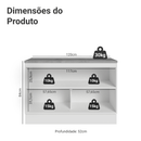 Balcão de Cozinha 120 cm 2 Portas Branco/Cinza Lux Madesa