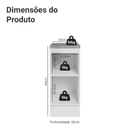 Balcão de Cozinha 35 cm 1 Porta Branco/Preto Lux Madesa