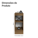 Balcão de Cozinha 35 cm 1 Porta Rustic/Preto Lux Madesa