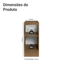 Balcão de Cozinha 35 cm 1 Porta (Sem Tampo) Rustic/Preto Lux Madesa