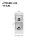 Balcão de Cozinha 35 cm 1 Porta (Sem Tampo) Branco/Cinza Lux Madesa