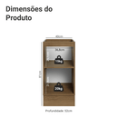 Balcão de Cozinha 40 cm 1 Porta (Sem Tampo) Rustic/Preto Lux Madesa