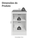 Balcão de Cozinha 50 cm 1 Porta Branco/Preto Lux Madesa