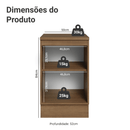 Balcão de Cozinha 50 cm 1 Porta Rustic/Cinza Lux Madesa