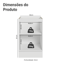 Balcão de Cozinha 50 cm 1 Porta (Sem Tampo) Branco/Cinza Lux Madesa