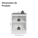 Balcão de Cozinha 60 cm 1 Porta Branco/Preto Lux Madesa