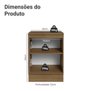 Balcão de Cozinha 60 cm 1 Porta Rustic/Preto Lux Madesa