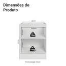 Balcão de Cozinha 60 cm 1 Porta (Sem Tampo) Branco/Cinza Lux Madesa
