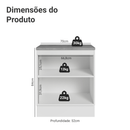 Balcão de Cozinha 70 cm 2 Portas Branco/Preto Lux Madesa