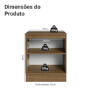 Balcão de Cozinha 70 cm 2 Portas Rustic/Cinza Lux Madesa