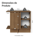 Balcão de Canto 1 Porta Rustic/Preto Lux Madesa