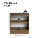 Balcão de Cozinha 80 cm 2 Portas Rustic/Cinza Lux Madesa