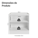 Balcão de Cozinha 80 cm 2 Portas (Sem Tampo) Branco/Cinza Lux Madesa