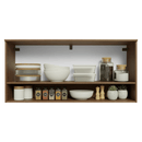 Armário Aéreo 105 cm 1 Porta Basculante Rustic/Preto Lille Madesa