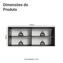 Armário Aéreo 120 cm 2 Portas Preto Nice Madesa