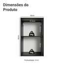 Armário Aéreo 40 cm 1 Porta Preto Nice Madesa