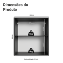 Armário Aéreo 60 cm 1 Porta Preto Nice Madesa
