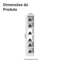 Paneleiro 40 cm 2 Portas e 2 Nichos Branco/Preto Lux Madesa