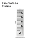 Paneleiro 60 cm 3 Portas Branco/Preto Lux Madesa