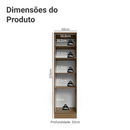 Paneleiro 60 cm 3 Portas Rustic/Cinza Lux Madesa