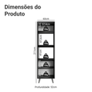 Torre Quente 60 cm 2 Portas 2 Nichos Com Pés Preto Nice Madesa
