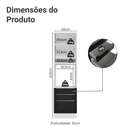 Torre Quente 60 cm 1 Porta e 3 Gavetas Branco/Preto Lux Madesa