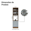 Torre Quente 60 cm 1 Porta e 3 Gavetas Rustic/Cinza Lux Madesa