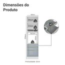 Torre Quente 60 cm 1 Porta e 3 Gavetas Branco/Cinza Lux Madesa