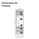 Torre Quente 70 cm 3 Portas Branco/Cinza Lux Madesa